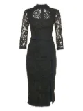 Alexis floral-lace ruffle-detail dress - Black