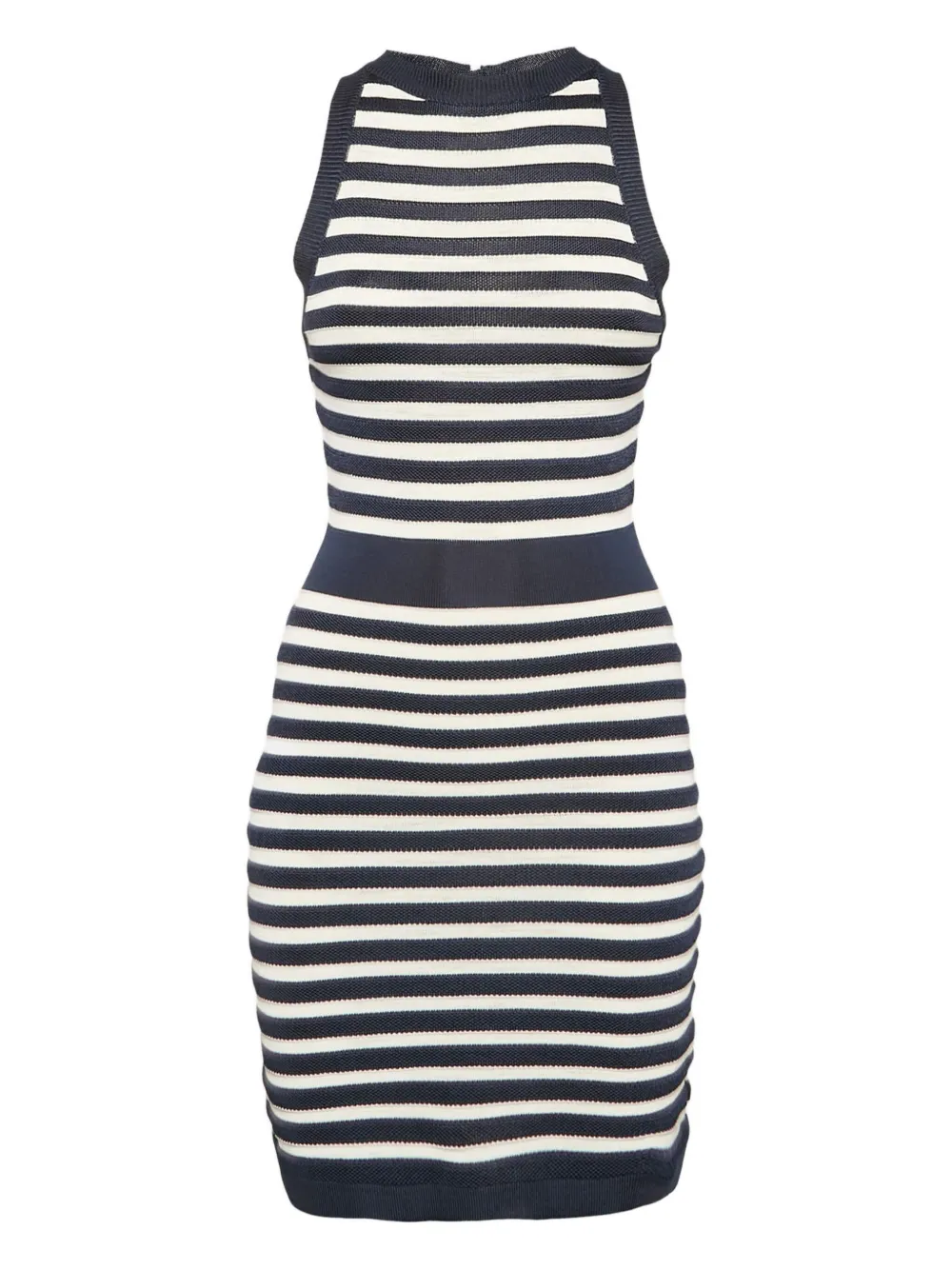 Balmain Pre-Owned striped-pattern knit midi dress | Blue | Image 1