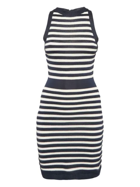 Balmain Pre-Owned vestido midi con motivo de rayas