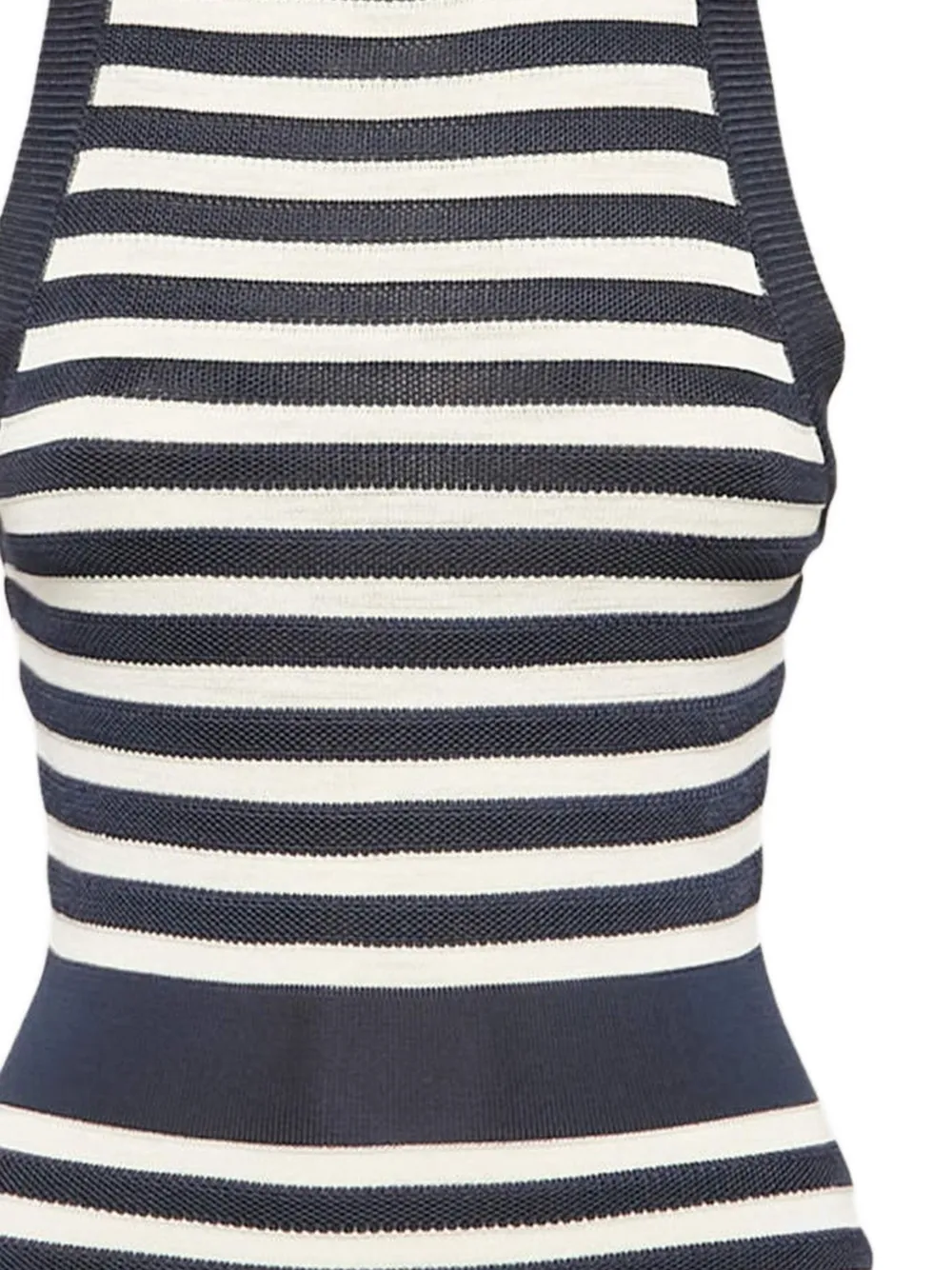 Balmain Pre-Owned Gestreepte gebreide midi-jurk - Blauw