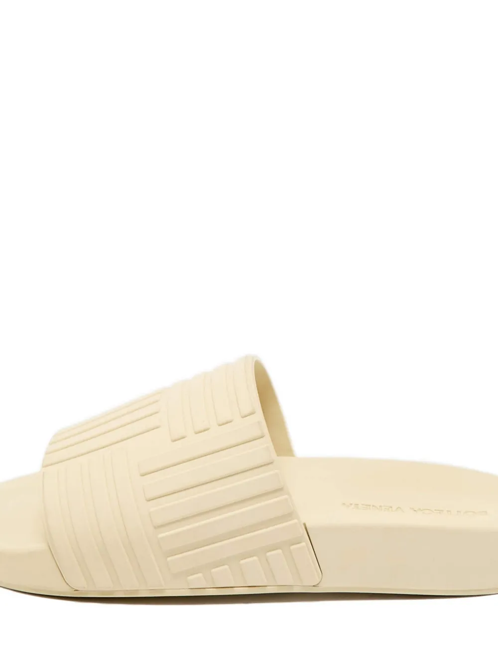 Pre-owned Bottega Veneta Geometric Rubber Slides In Neutral