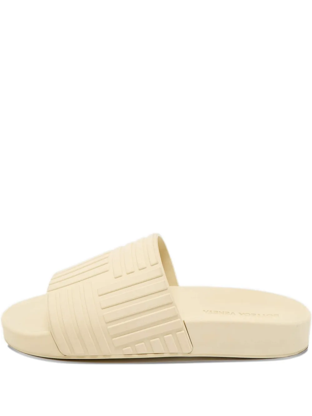 Pre-owned Bottega Veneta Geometric Rubber Slides In Neutral
