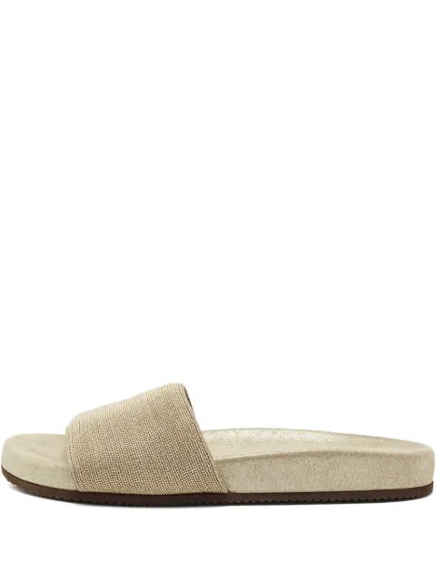 Brunello Cucinelli Vintage flip flops de gamuza con cuentas