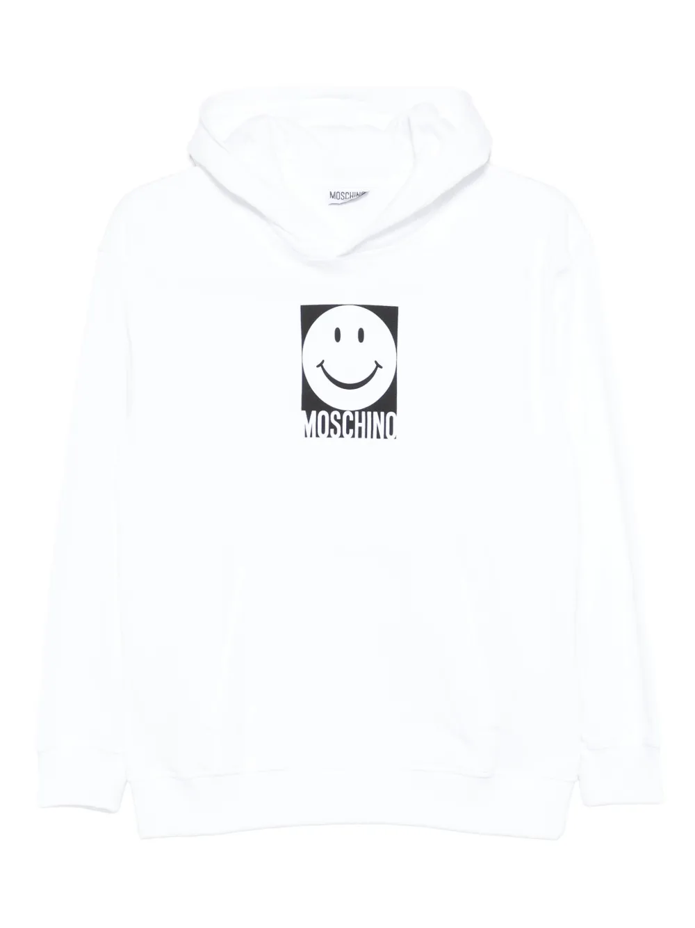 Moschino Kids Katoenen hoodie met smiley Wit