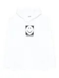 Moschino Kids smiley-face cotton hoodie - White