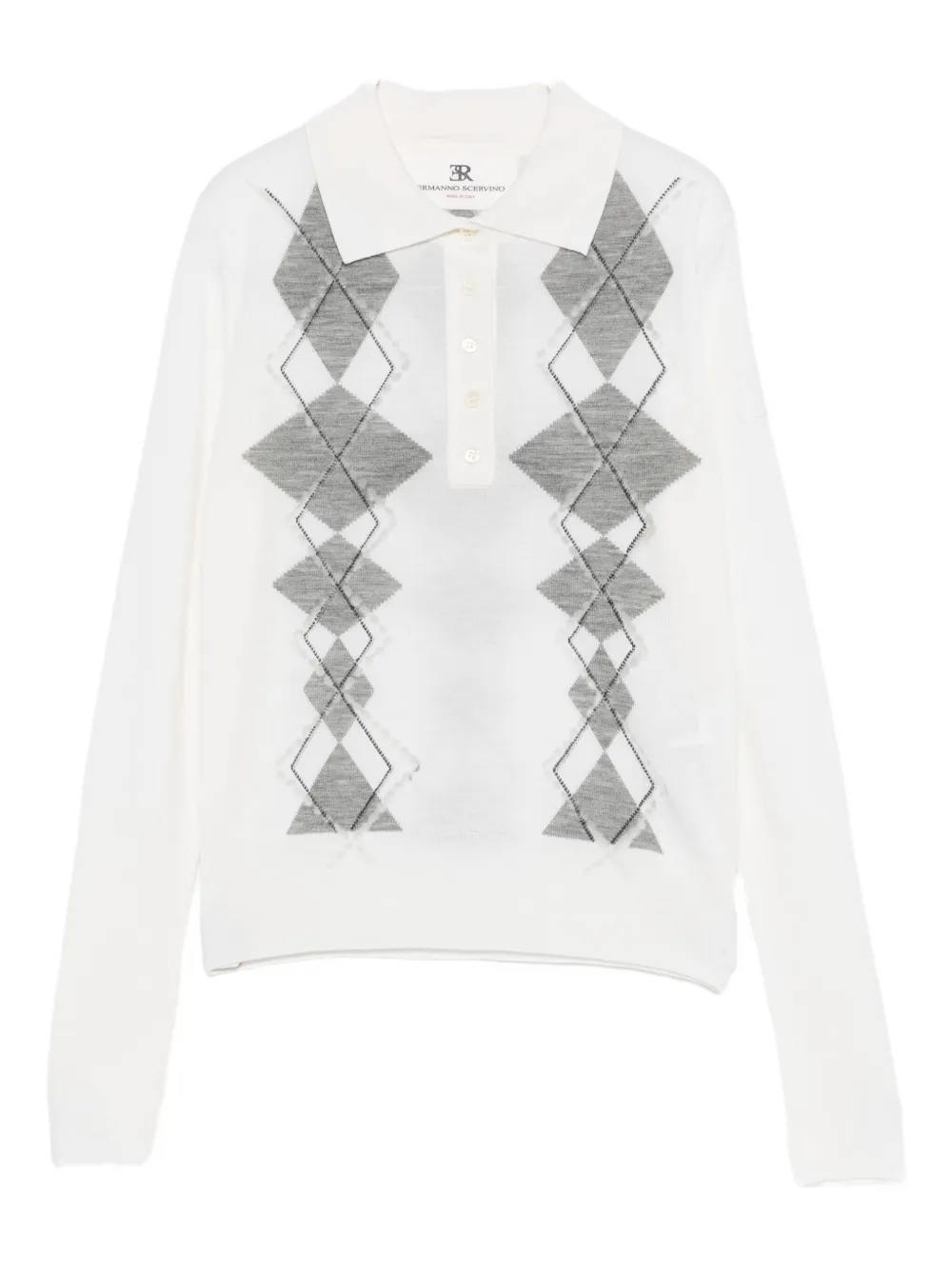 Ermanno Scervino diamond-pattern polo top | White | Image 1