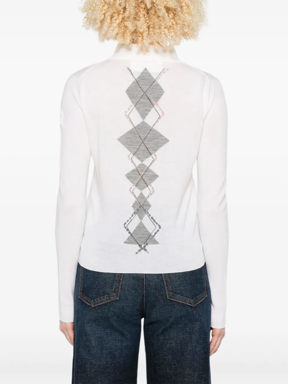 Ermanno Scervino Polotop met diamantpatroon Wit