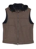 Barba Napoli Mare hooded zip-fastening waistcoat - Brown