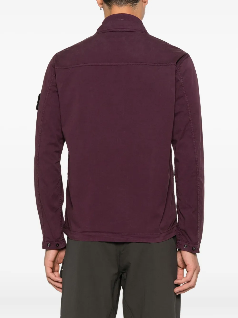 Stone Island Twill overhemd met rits Rood