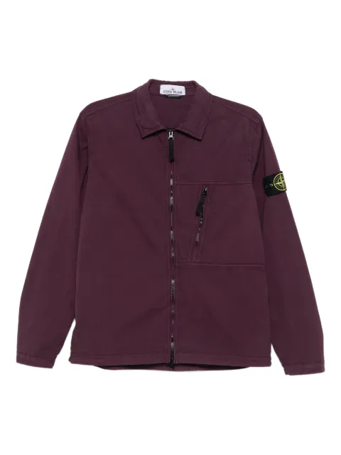 Stone Island twill zip-up shirt