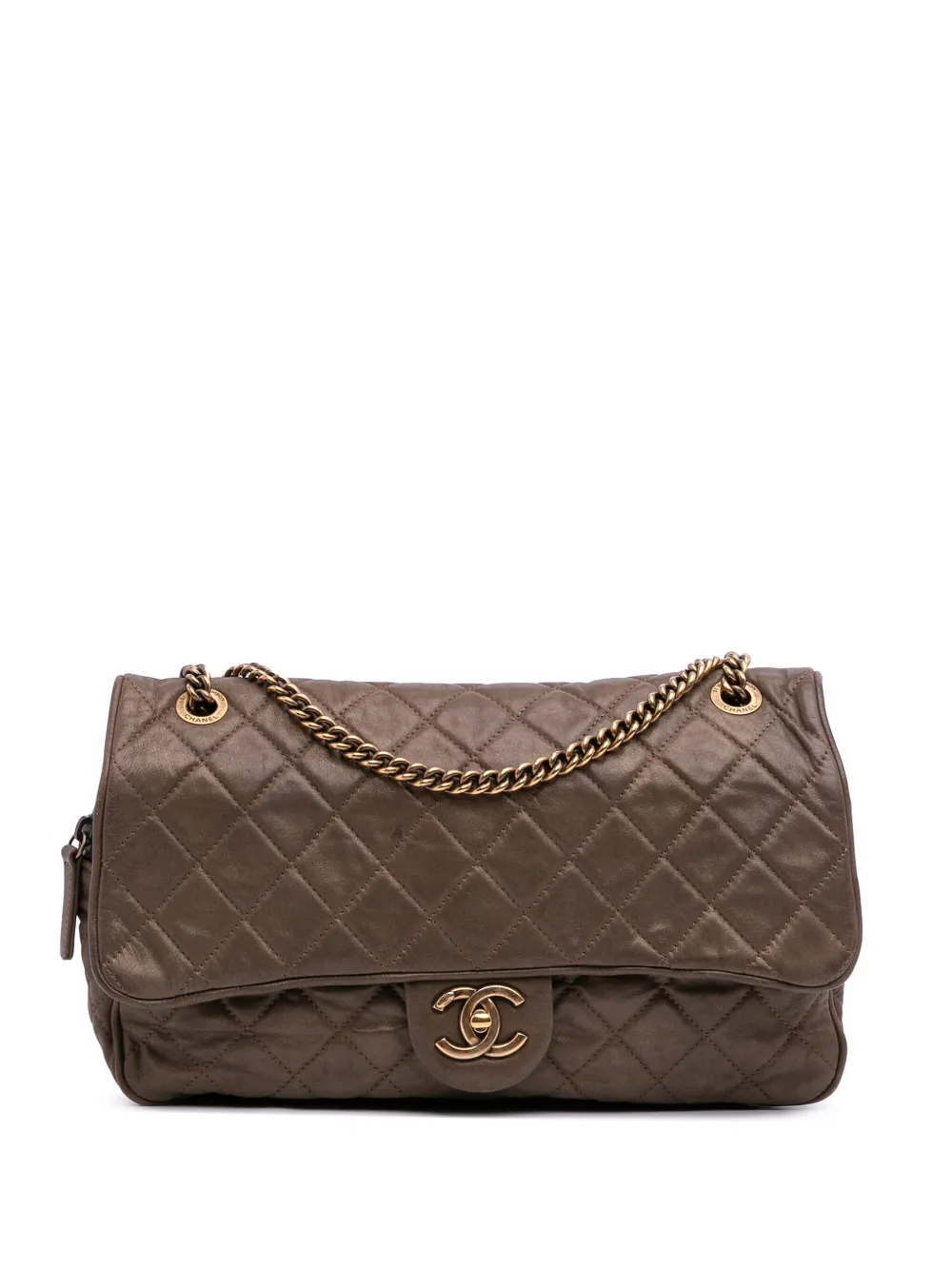 CHANEL Pre-Owned 2012-2013 ラージ マトラッセ イリディセントカーフ シバ フラップ ショルダーバッグ - CHANEL Pre-Owned 2012-2013 ラージ マトラッセ イリディセントカーフ シバ フラップ ショルダーバッグ -