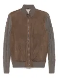 Barba Napoli Mare suede cable-knit jacket - Brown