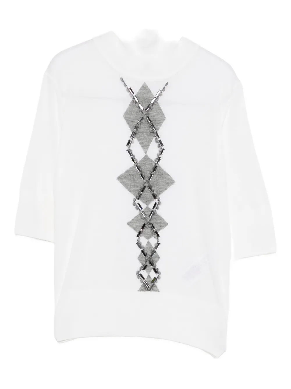 Ermanno Scervino Embellished Turtleneck Sweater In White
