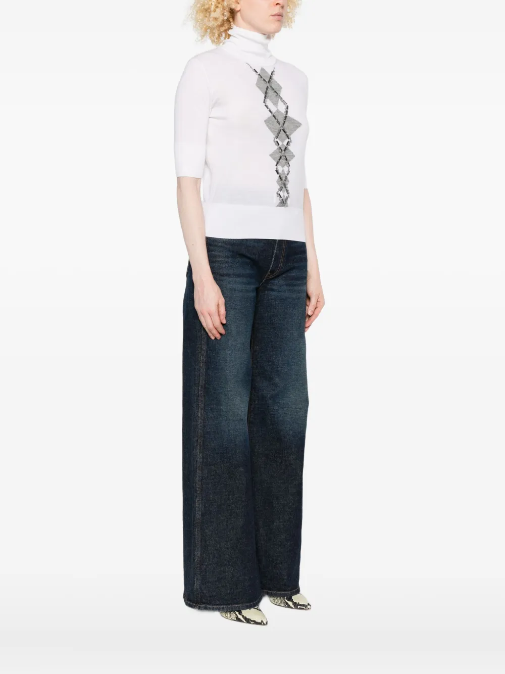 Ermanno Scervino Embellished Turtleneck Sweater In White