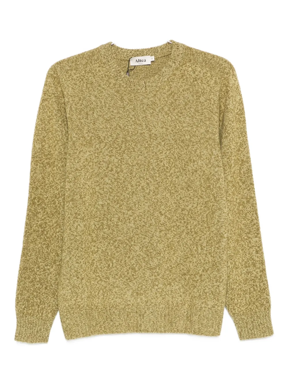 Altea Textured Knit Long Sleeve Crew-neck Sweater In Brown