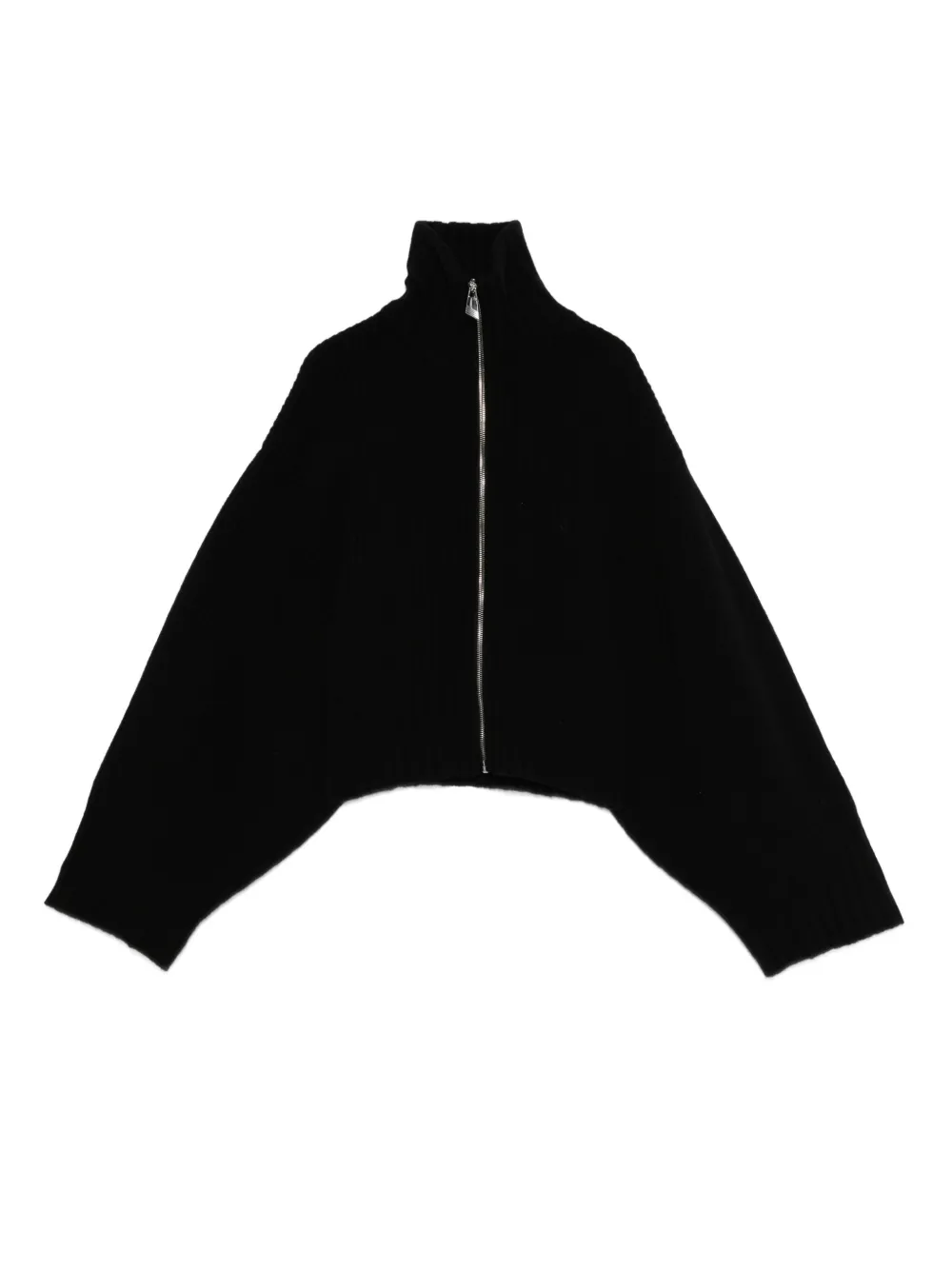 The Attico Ribgebreid vest Zwart
