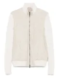 Barba Napoli Mare cable-knit leather jacket - Neutrals