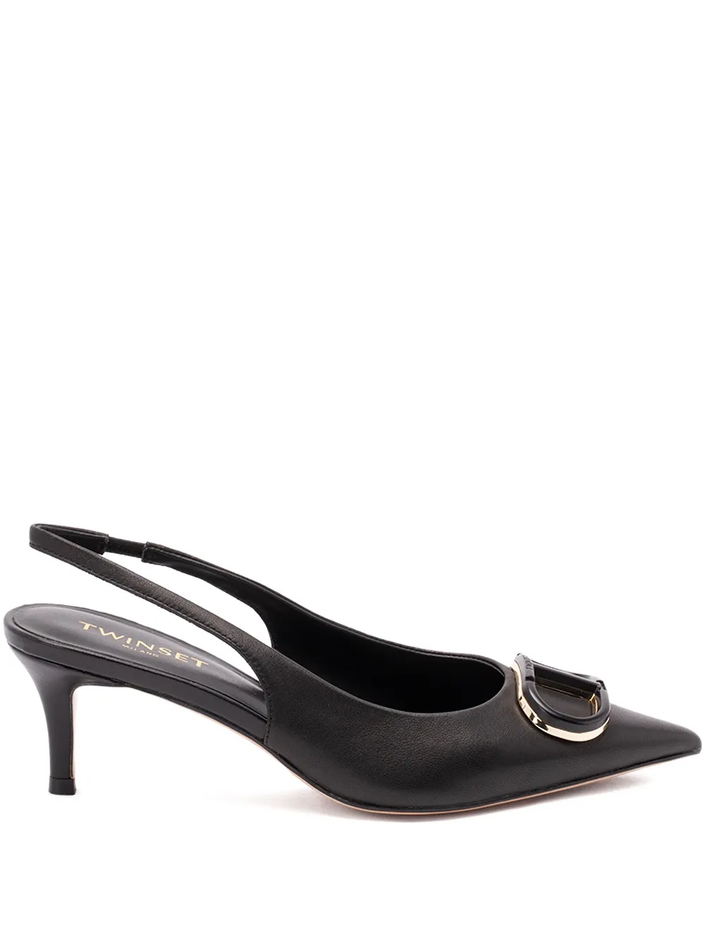 TWINSET slingback leather pumps Black