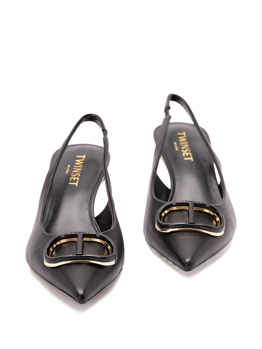 TWINSET slingback leather pumps Black