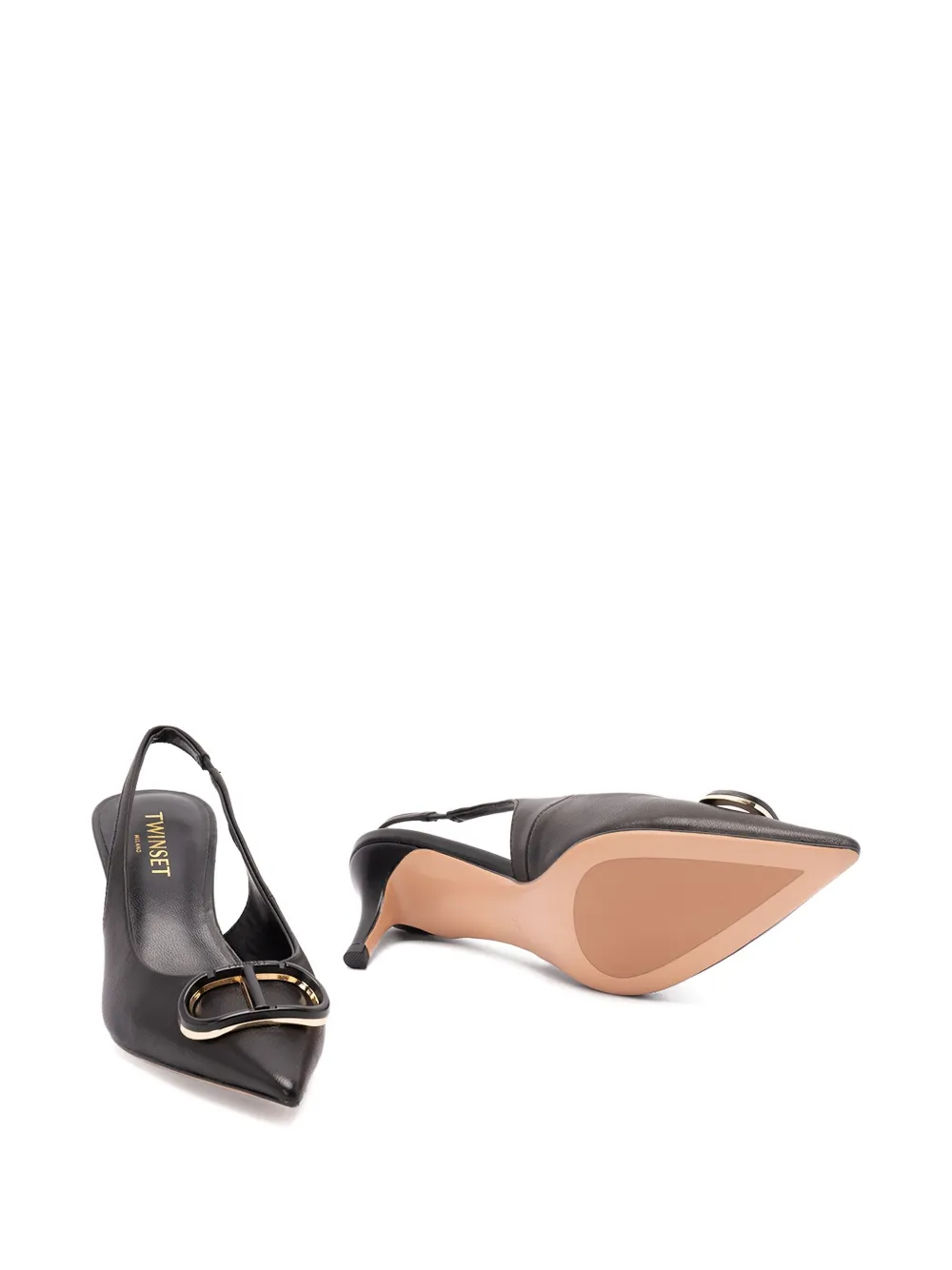TWINSET slingback leather pumps Black