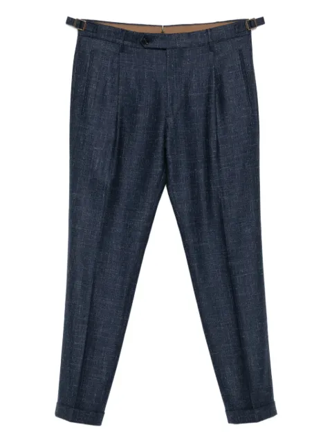 Berwich pleated side-adjuster trousers