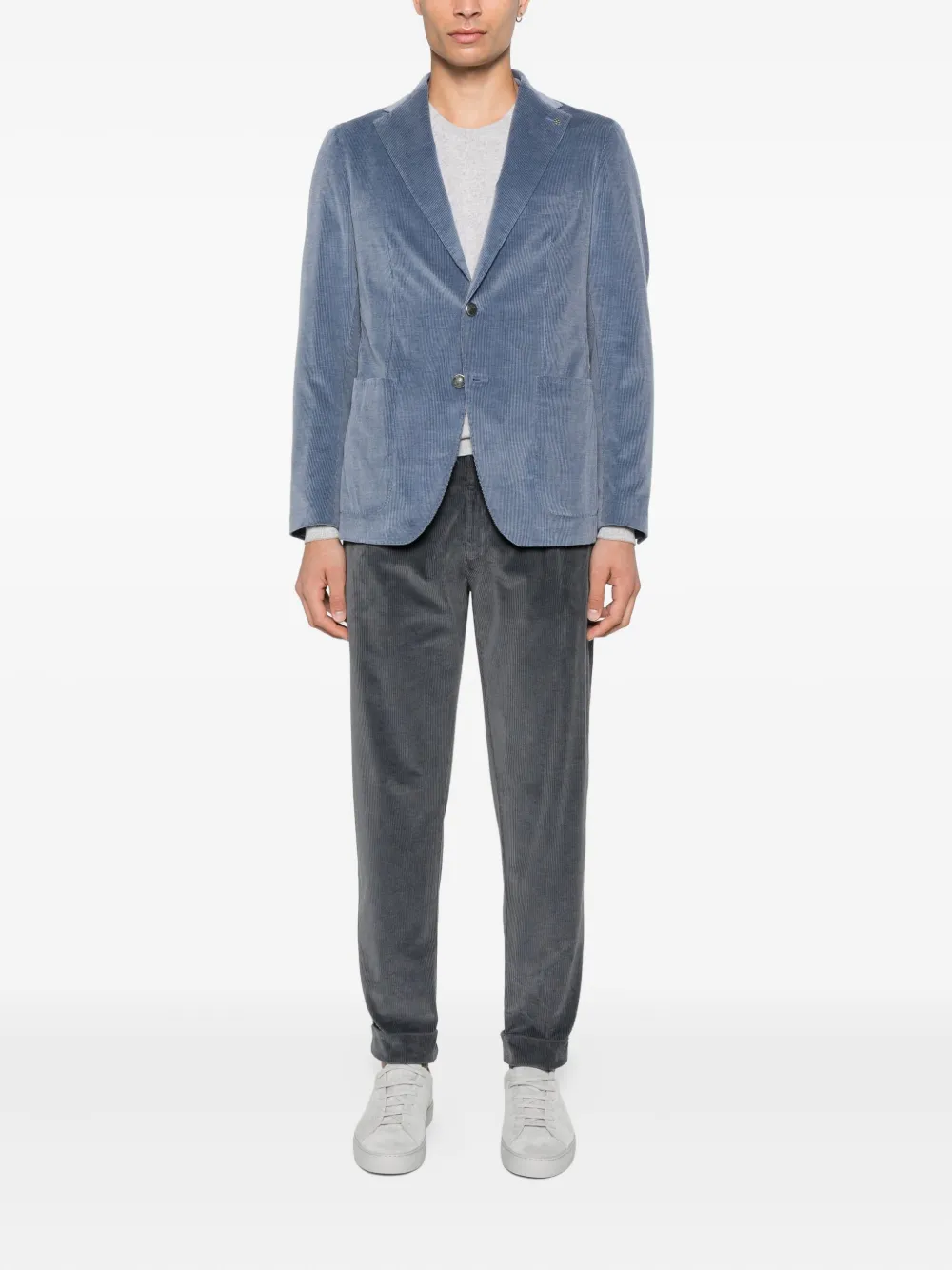 Berwich pleated corduroy trousers - Grijs