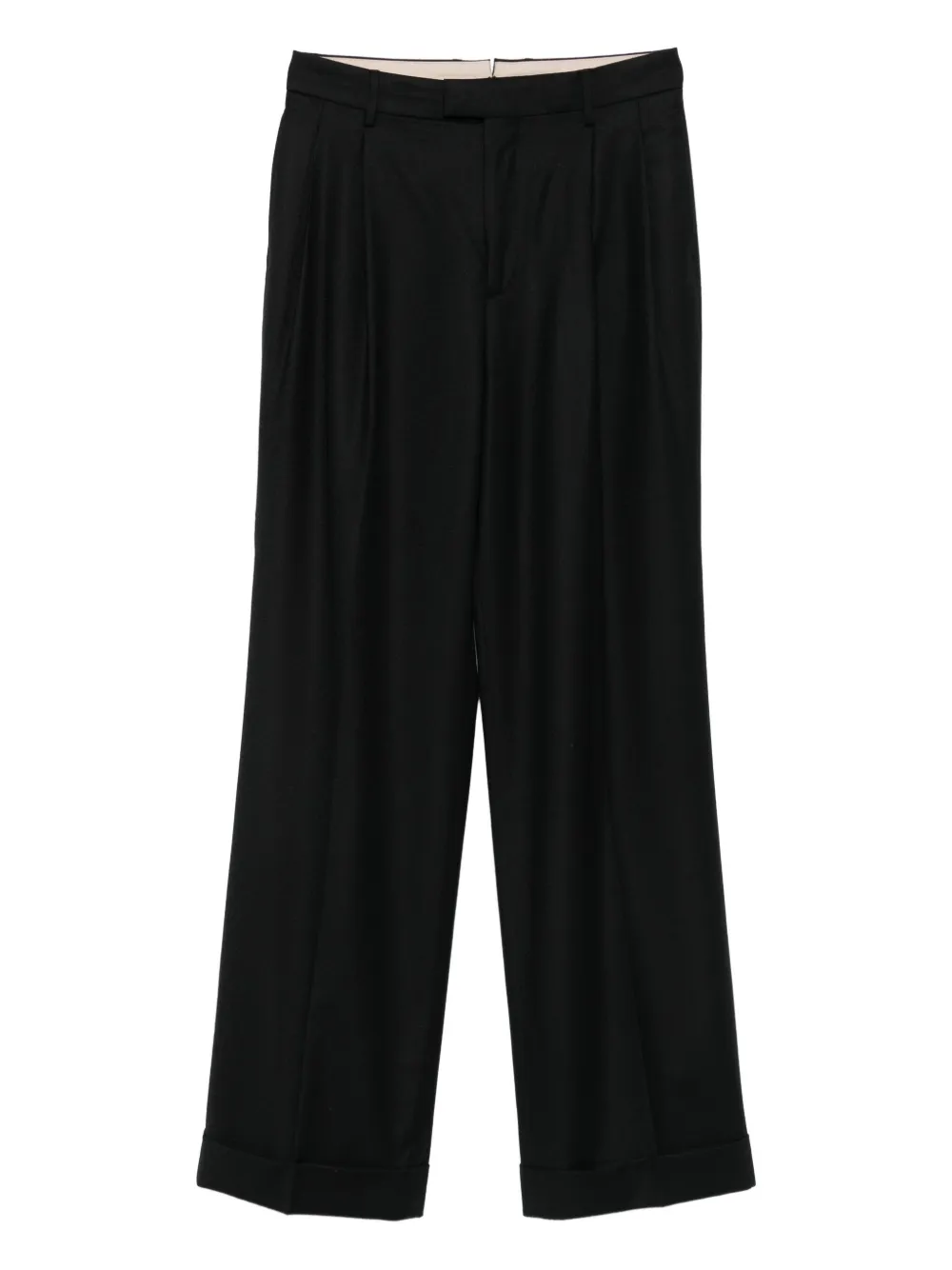 pleated-cuffed trousers