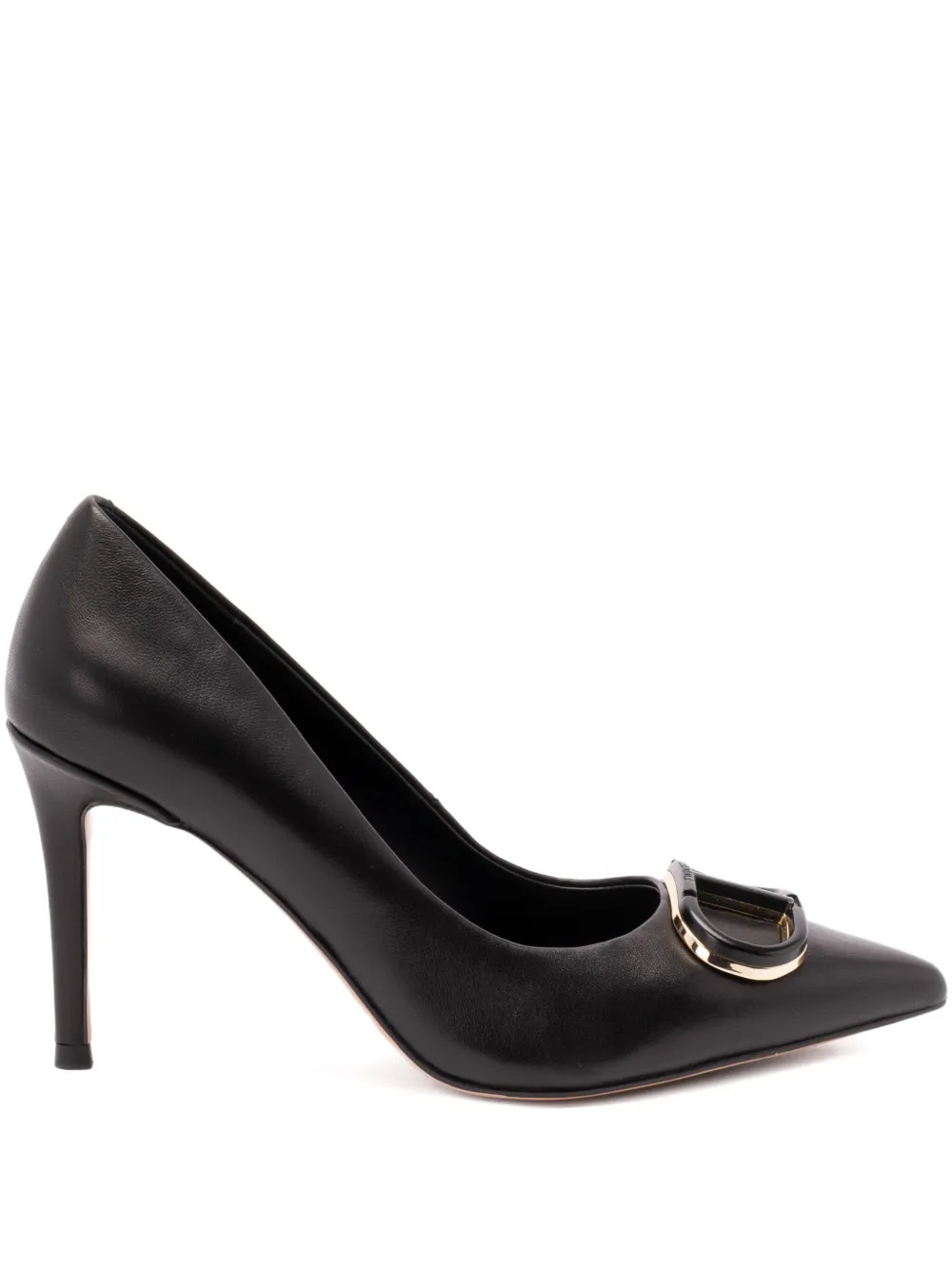 TWINSET 90mm leather pointed-toe pumps Black