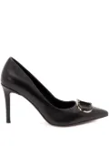 TWINSET 90mm leather pointed-toe pumps - Black