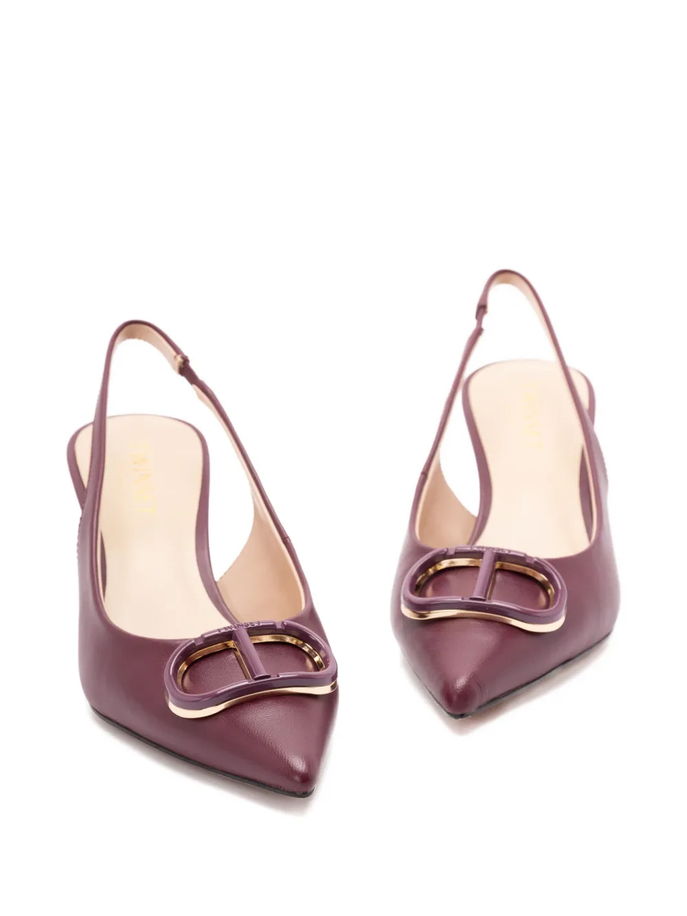 TWINSET 60mm slingback leather pumps Purple