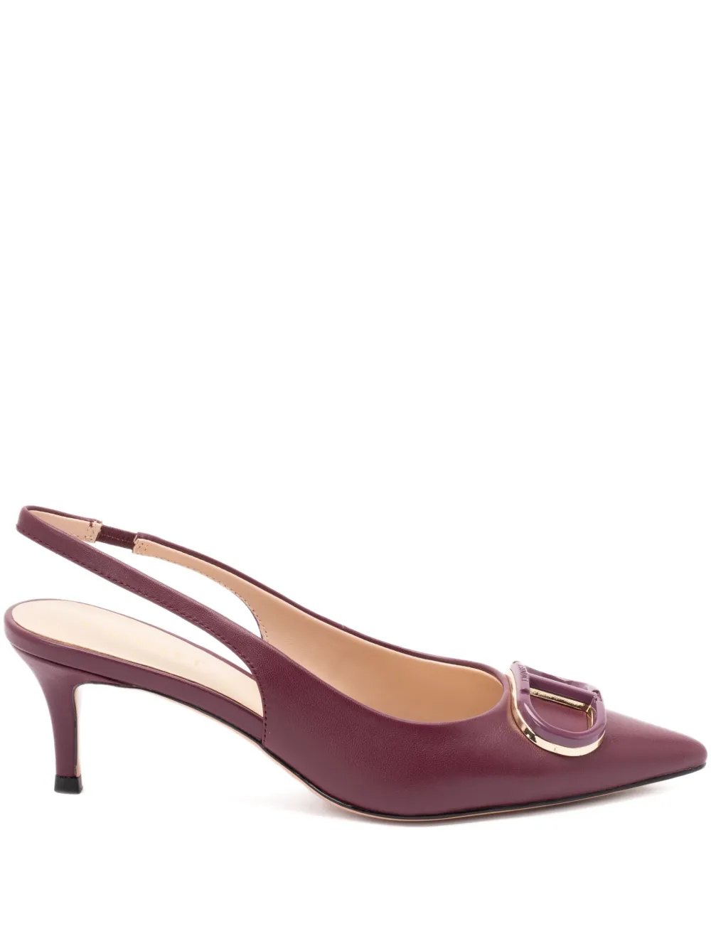 TWINSET 60mm slingback leather pumps Purple