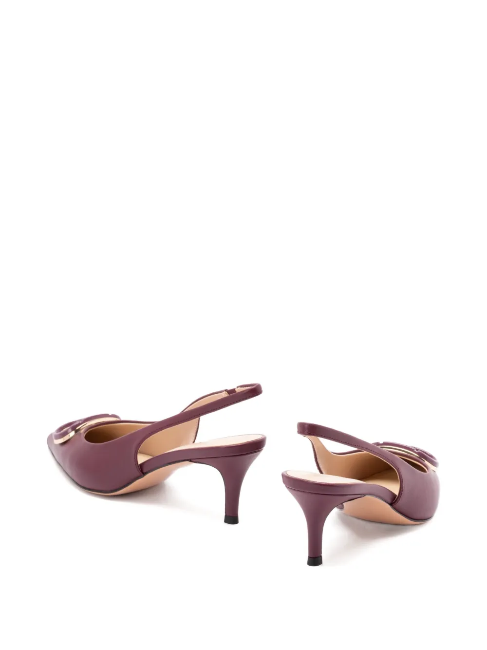 TWINSET 60mm slingback leather pumps Purple