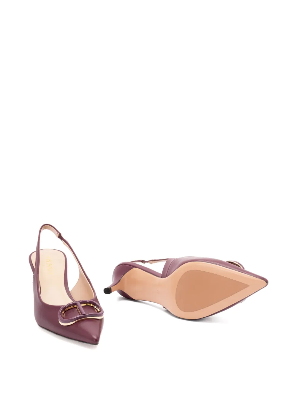 TWINSET 60mm slingback leather pumps Purple