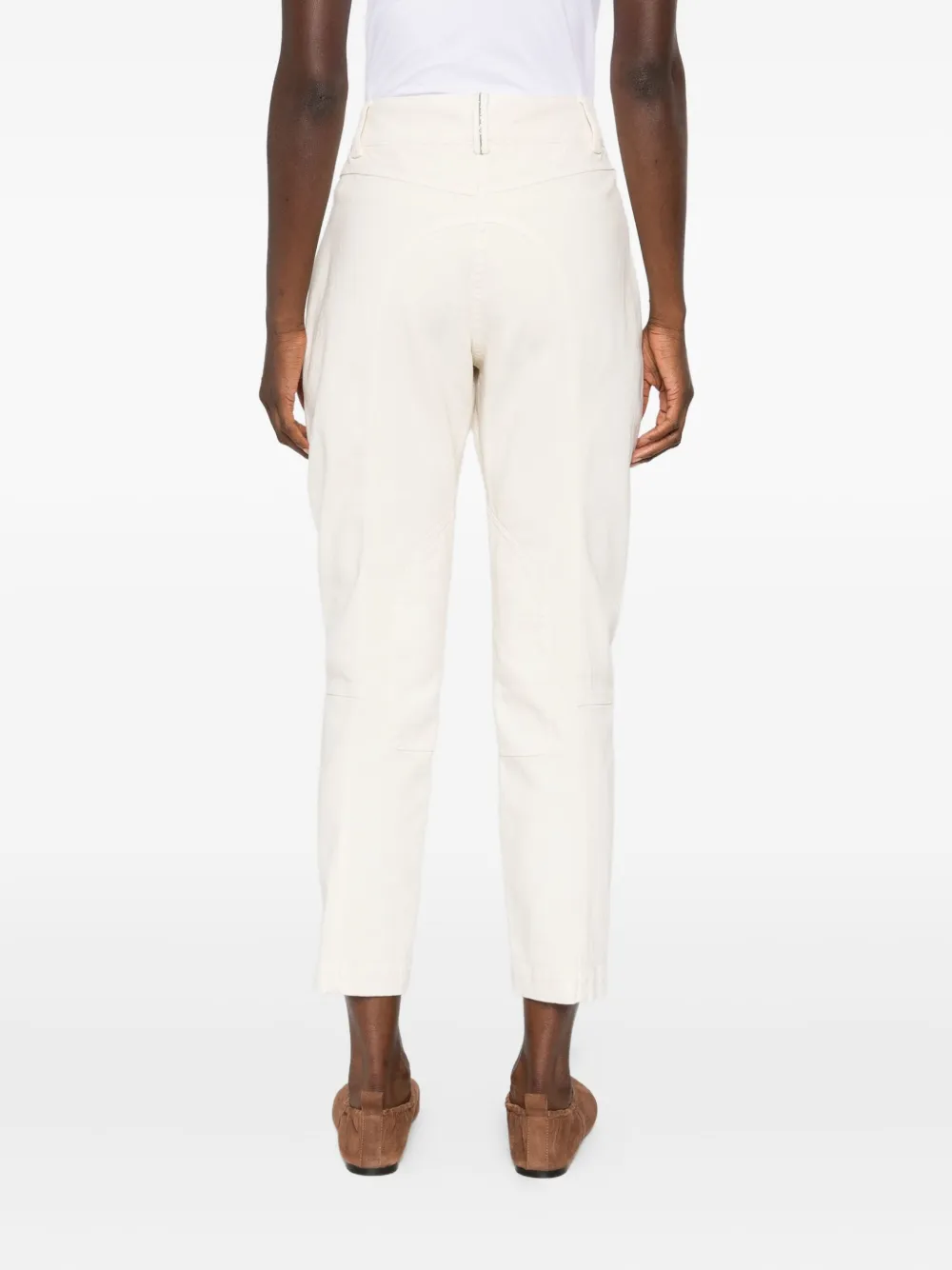 Brunello Cucinelli panelled cotton trousers Wit