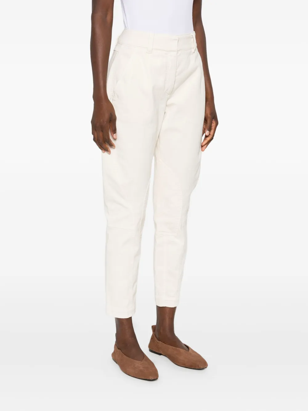 Brunello Cucinelli panelled cotton trousers Wit