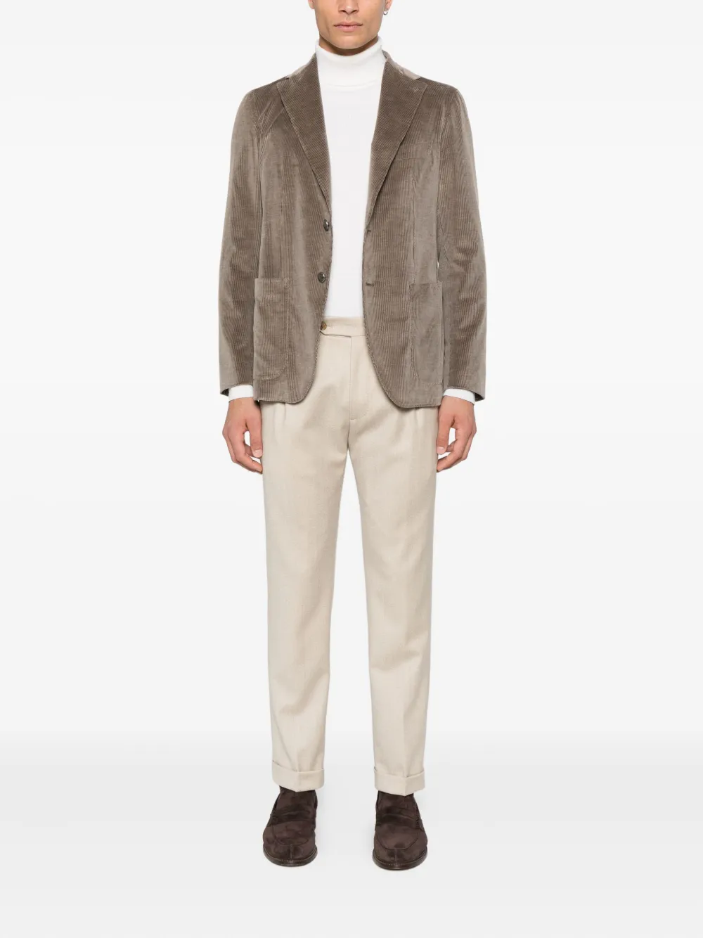Berwich pleated side-buckle trousers - Beige