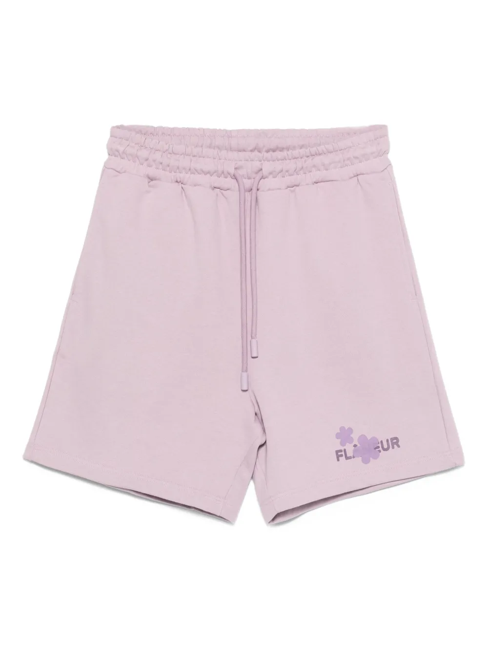 logo-print drawstring track shorts