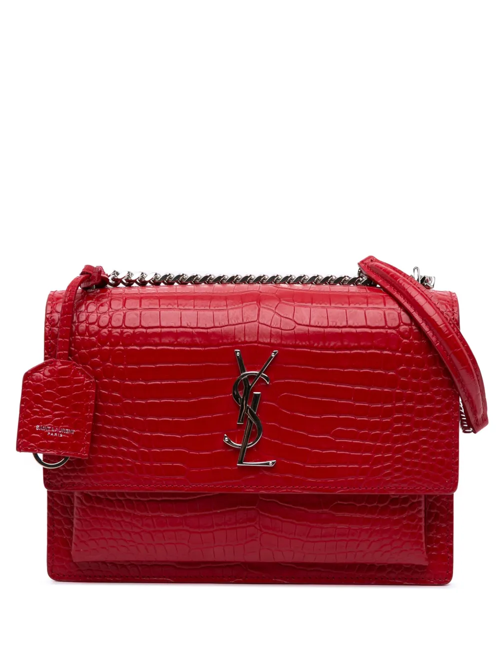 2018 Medium Croc Embossed Leather Sunset crossbody bag