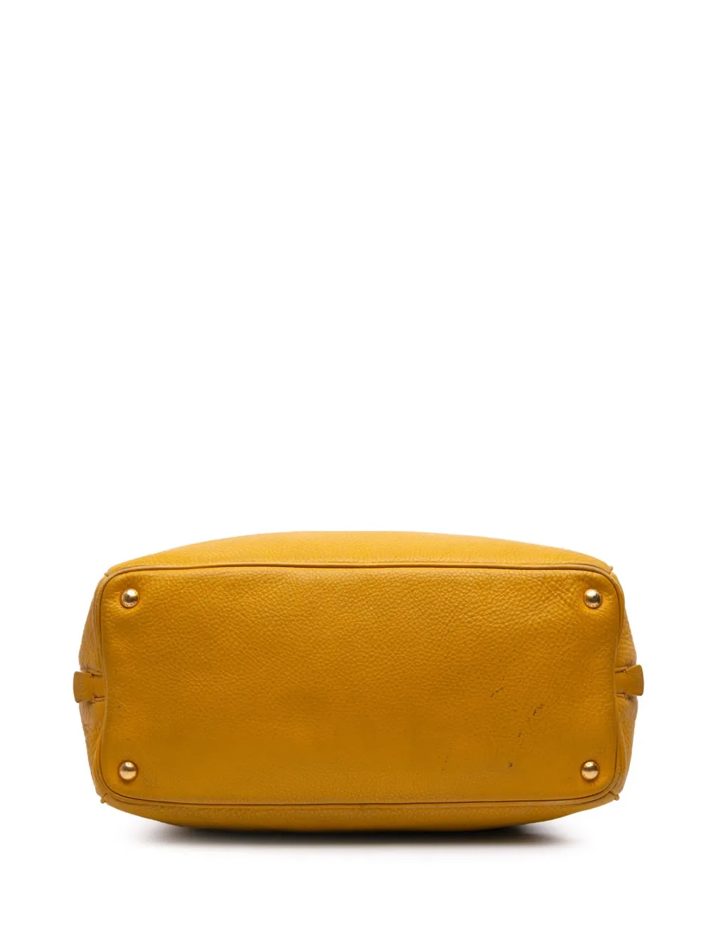 Pre-owned Prada 2010-2025 Vitello Daino Boston Bag In Yellow