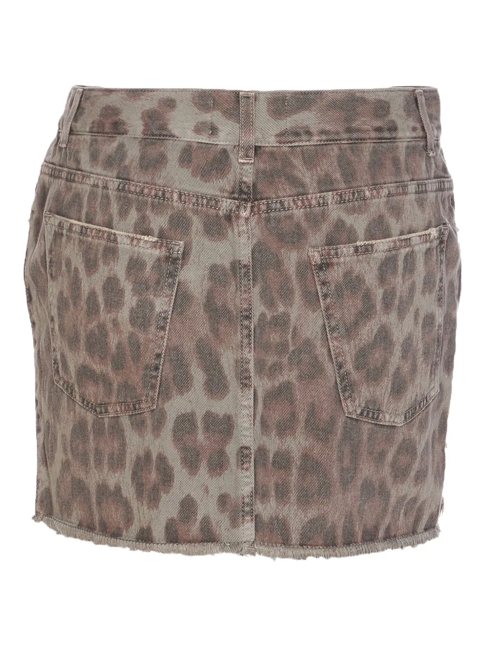 Aniye By leopard-print distressed mini skirt - Bruin