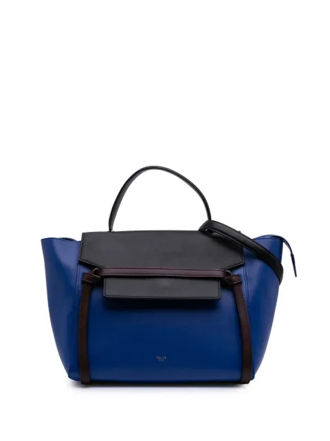Celine Pre-Owned 2014 Mini Bicolor Grained Calfskin Belt Bag satchel