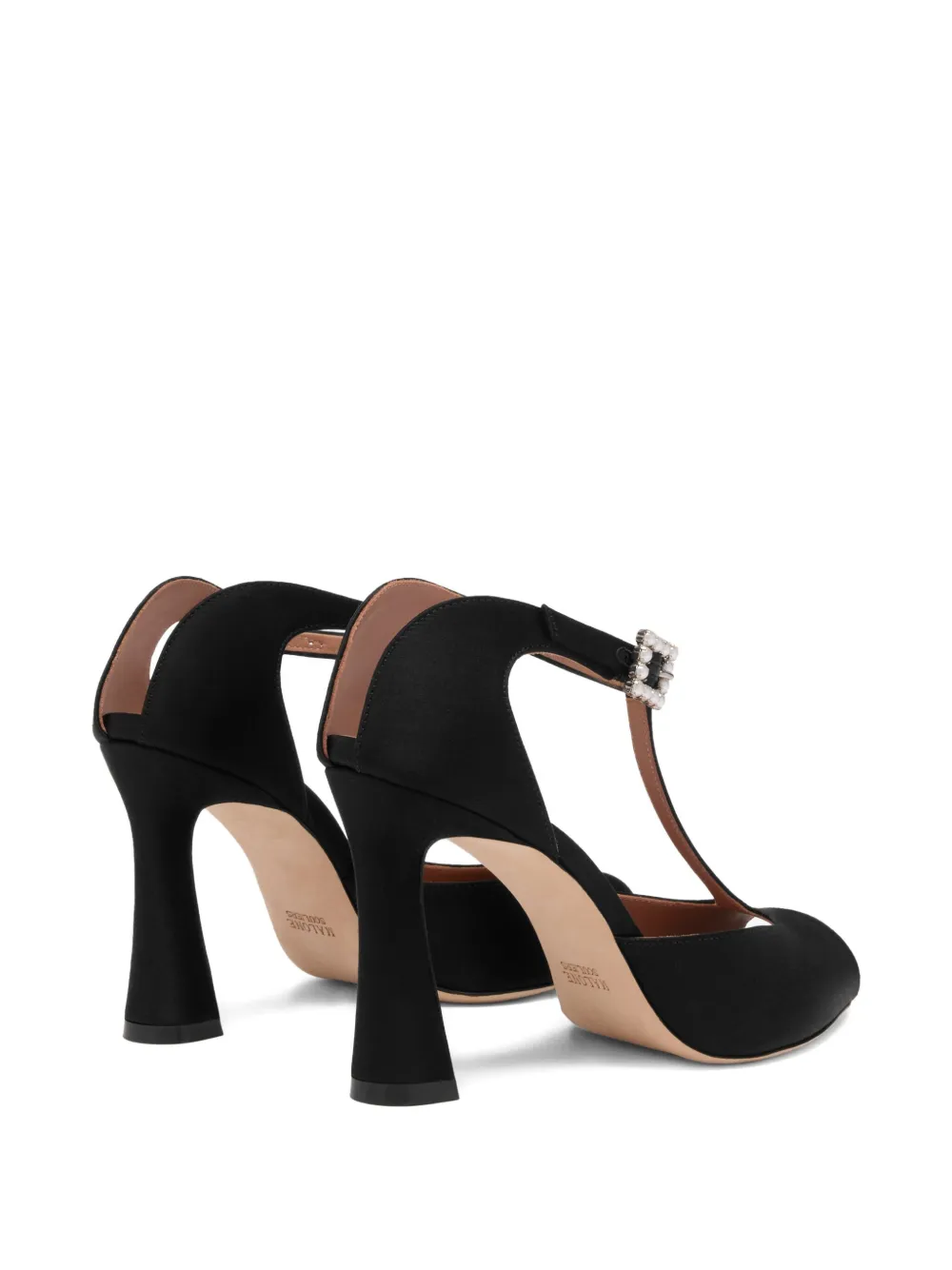 Malone Souliers 90 mm Nomi verfraaide sandalen met hak en T-bandje Zwart