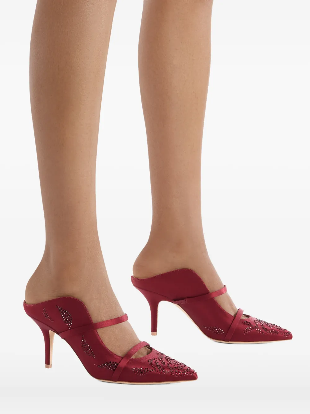 Malone Souliers 70mm Maureen Embellished Heeled Mules In Red