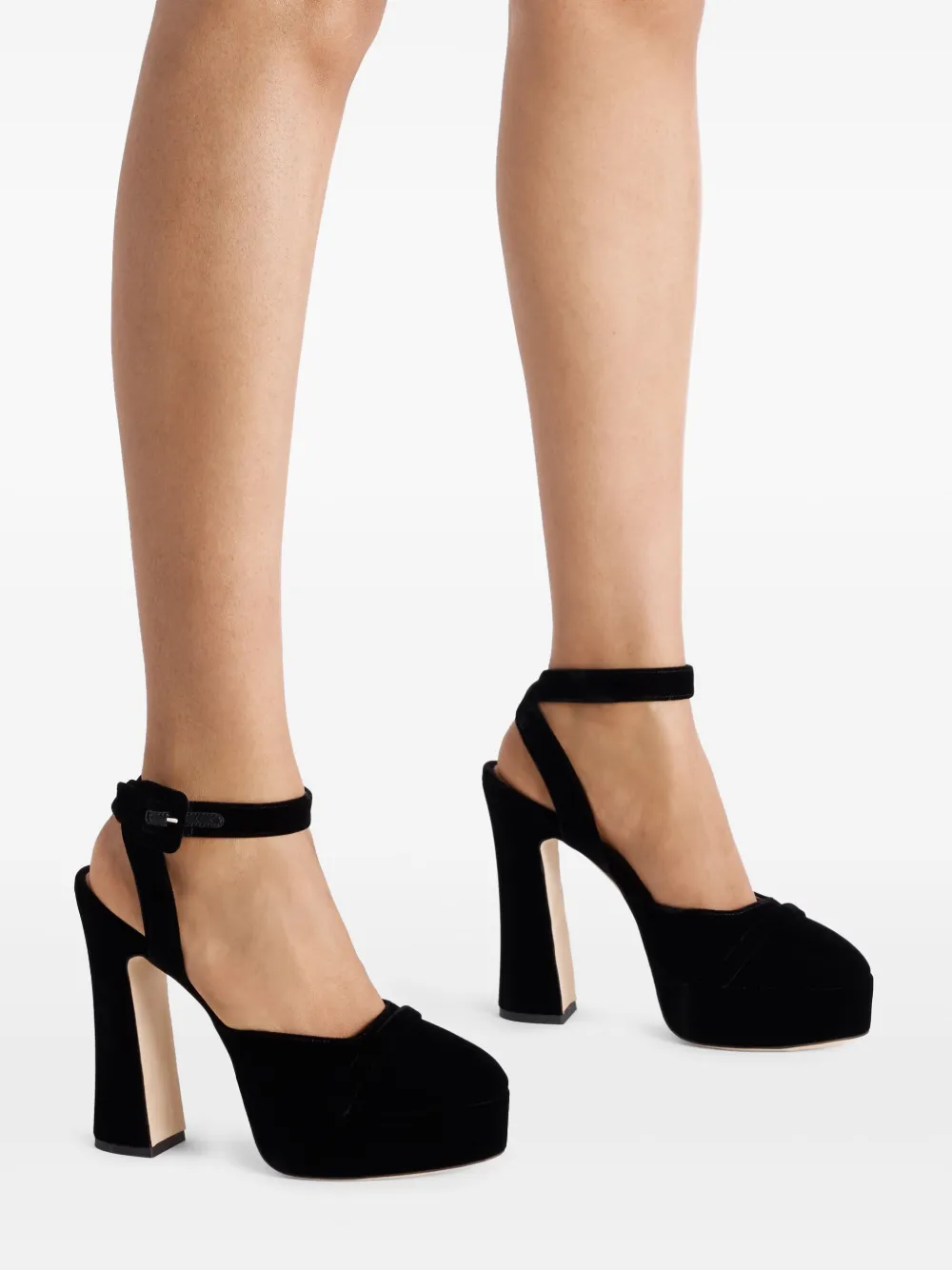 Malone Souliers 125mm Mora buckle platform pumps Black