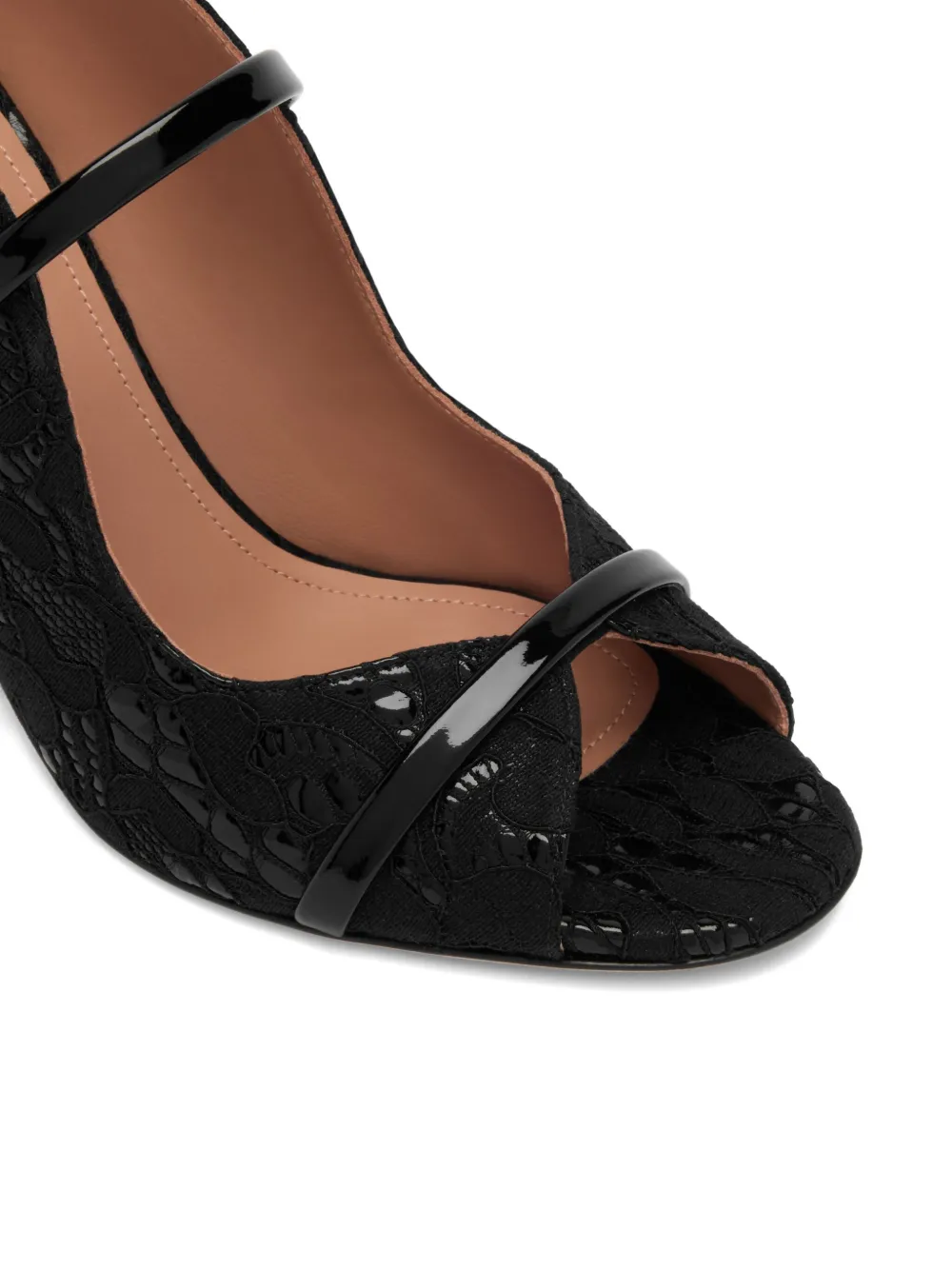 Malone Souliers 85mm Norah lace-fabric heeled sandals Black