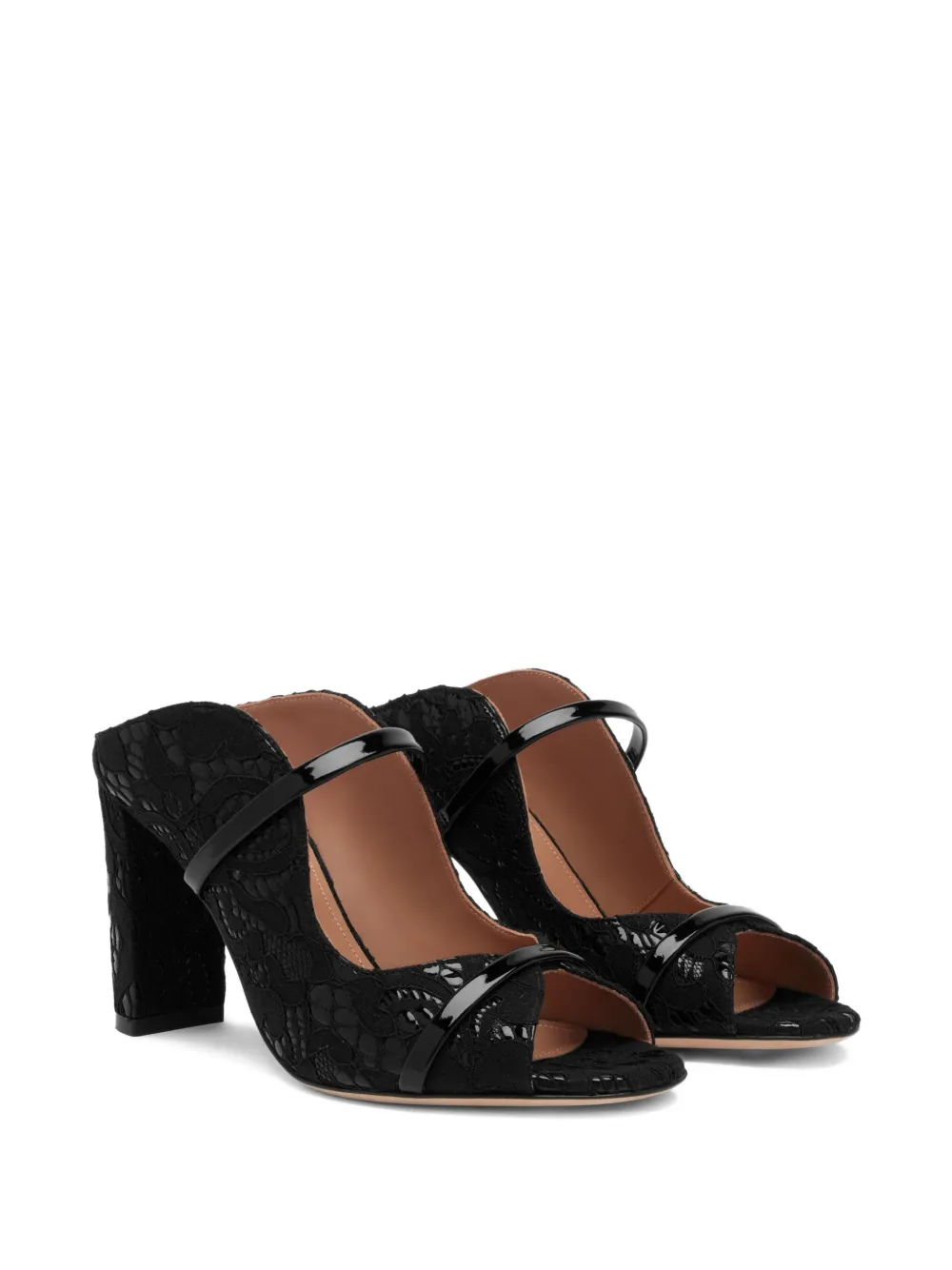 Malone Souliers 85mm Norah lace-fabric heeled sandals Black