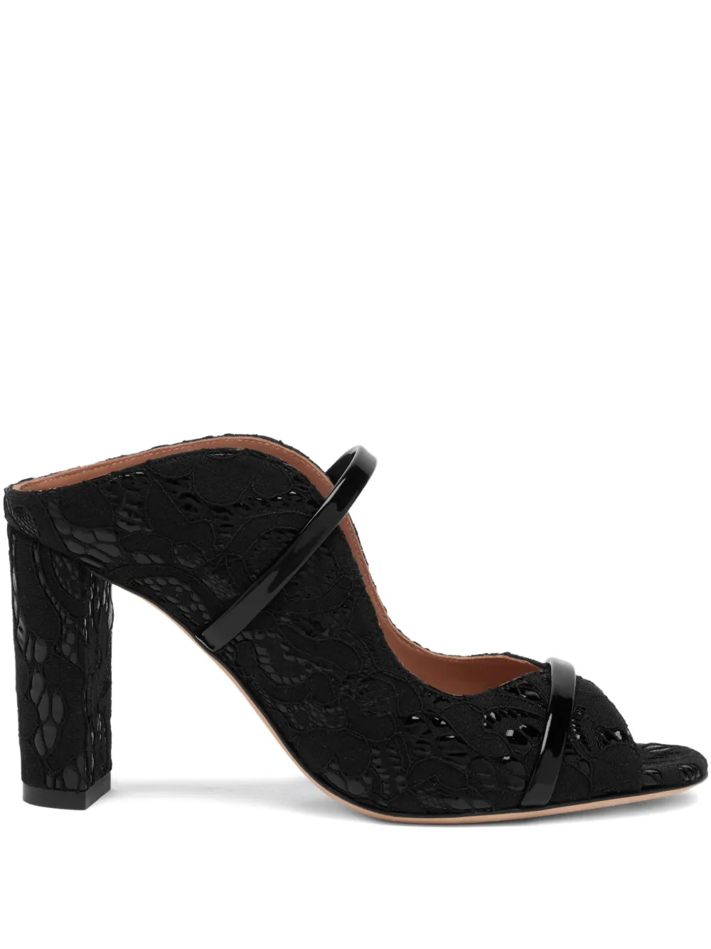 Malone Souliers 85mm Norah lace-fabric heeled sandals Black