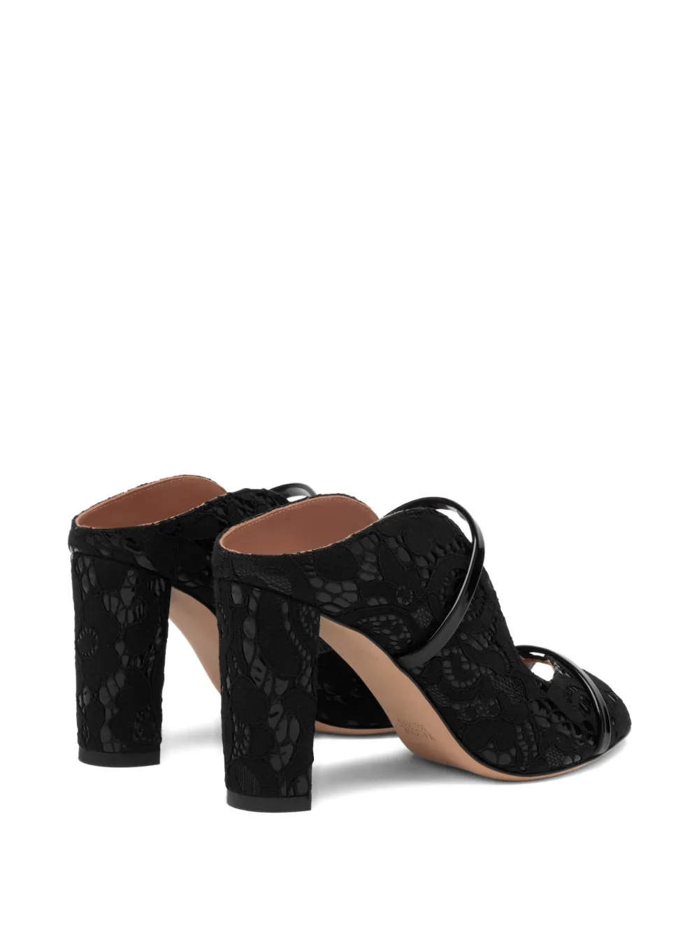 Malone Souliers 85mm Norah lace-fabric heeled sandals Black