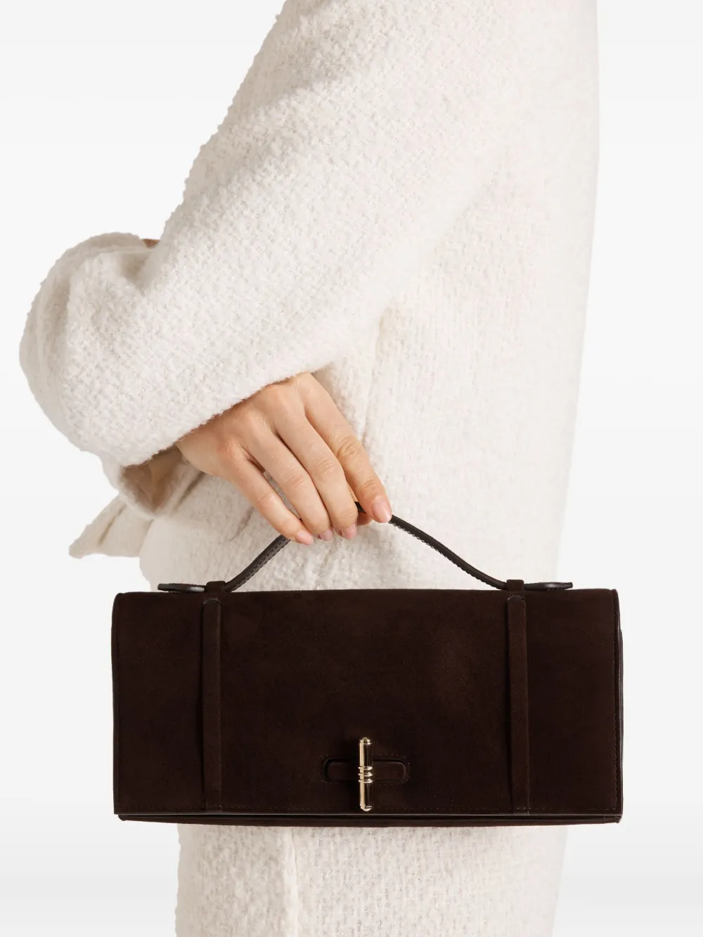 Malone Souliers Kleine May suède clutch - Bruin