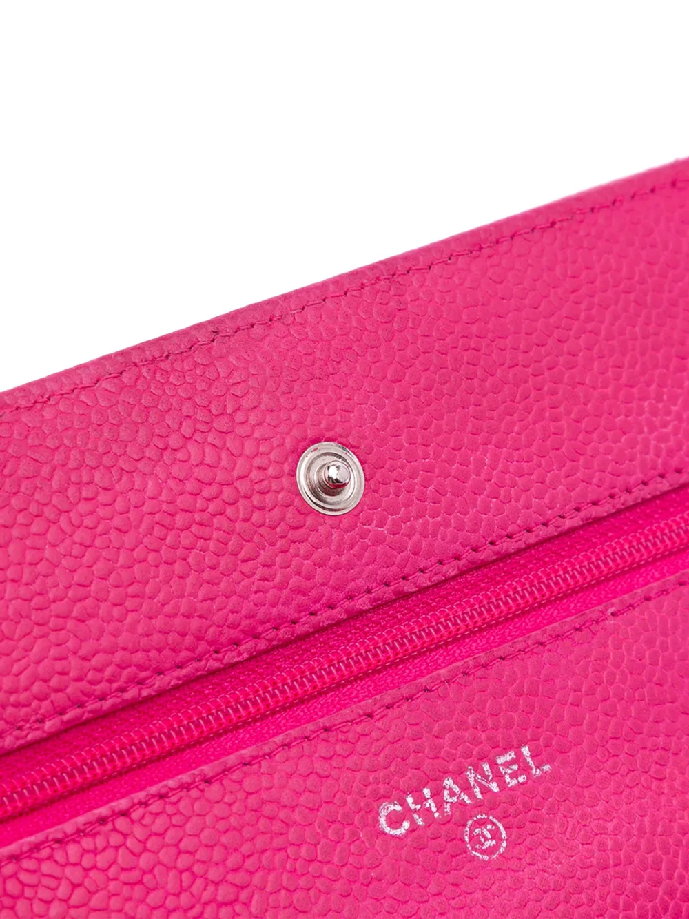 Pre-owned Chanel 2014-2015 Classic Caviar Wallet On Chain Crossbody Bag In Pink